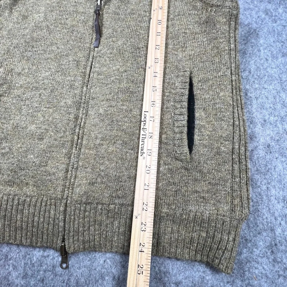 Pendleton Mens Reversible Shetland Wool‎ Fleece Vest Olive Green Black Size M